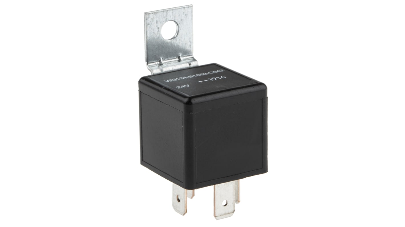 TE Connectivity 汽车继电器, F4系列, 24V 直流, 40A, SPST, 插入式式, 1极
