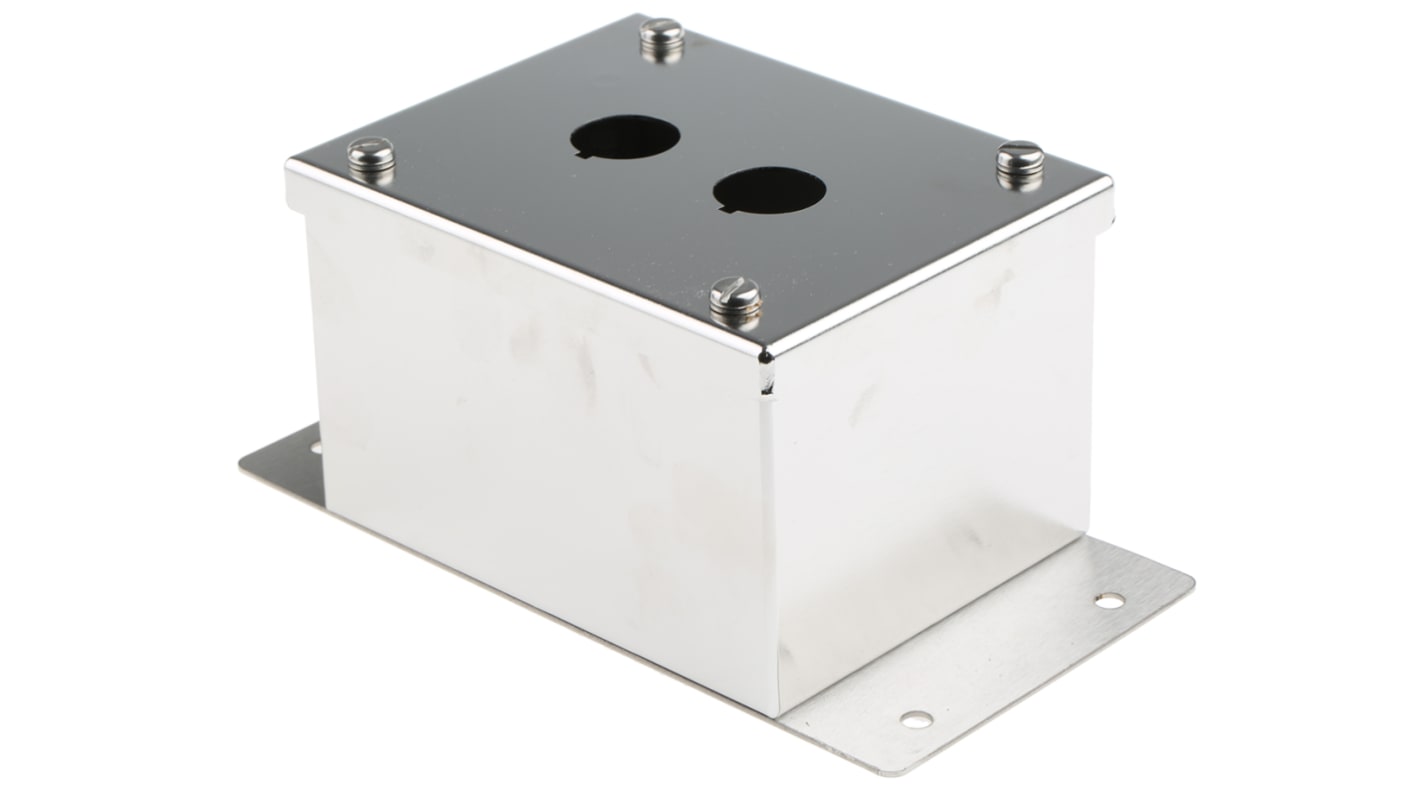 Eaton 双孔按钮开关控制盒, Φ22mm孔径, 灰色不锈钢外壳, IP65, 最高+55°C, 90mm x 72mm x 55mm, RMQ Titan系列
