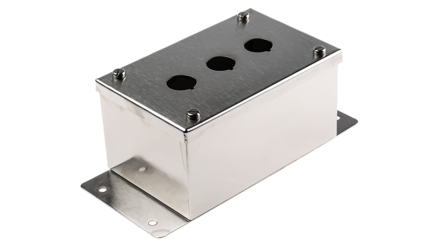 Eaton 三孔按钮盒, Φ22mm孔径, 灰色不锈钢外壳, IP65, RMQ Titan系列