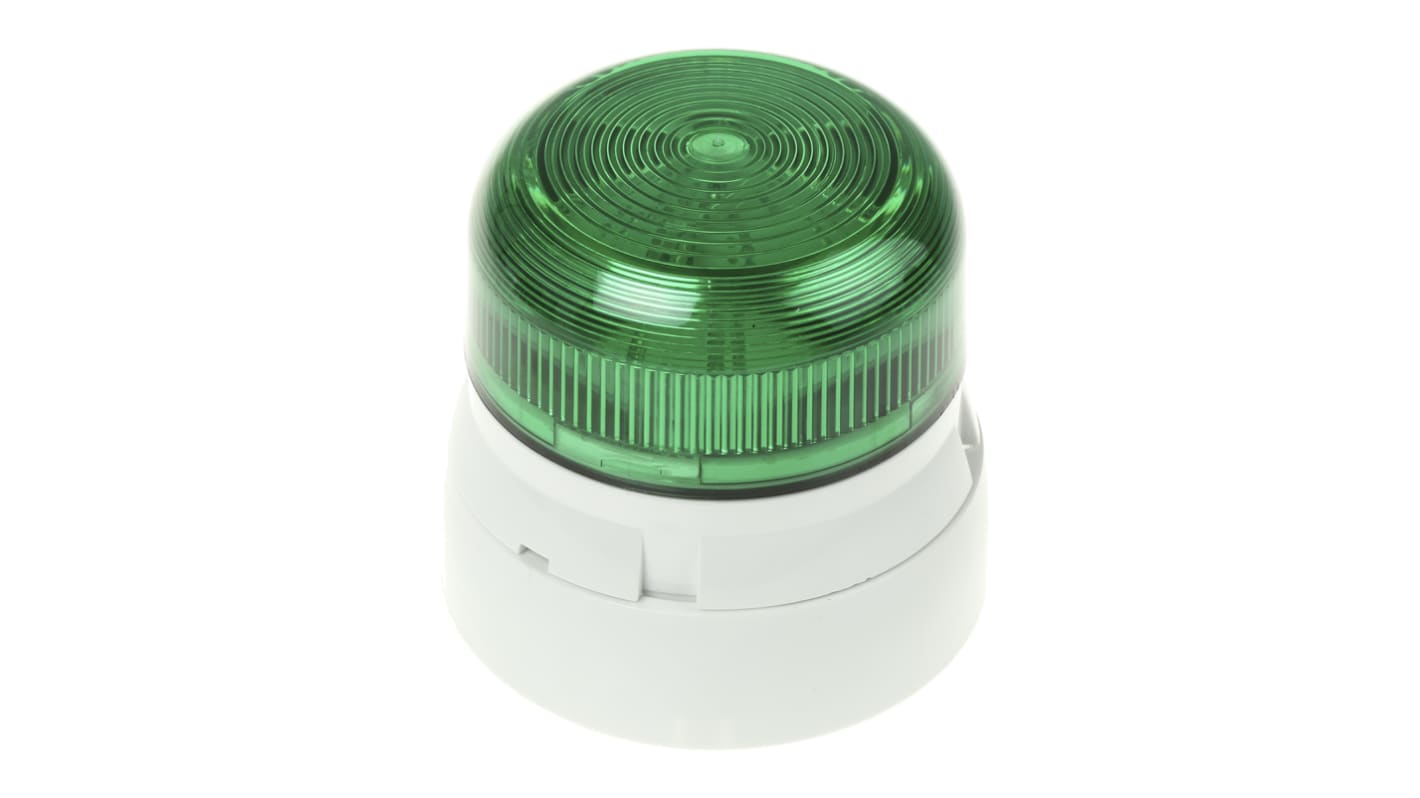 Klaxon Flashguard QBS Series Green Flashing Beacon, 12 V dc, 24 V dc, Surface Mount, Xenon Bulb