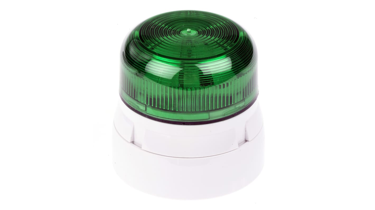 Klaxon Flashguard QBS Series Green Flashing Beacon, 110 V ac, Surface Mount, Xenon Bulb