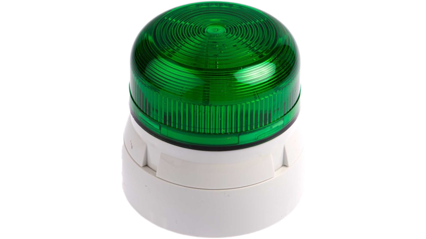 Klaxon Flashguard QBS Series Green Flashing Beacon, 230 V ac, Surface Mount, Xenon Bulb