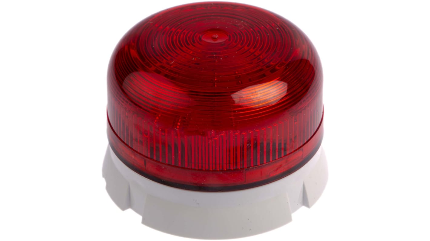 Klaxon Flashguard QBS Series Red Flashing Beacon, 12 V dc, 24 V dc, Surface Mount, Xenon Bulb