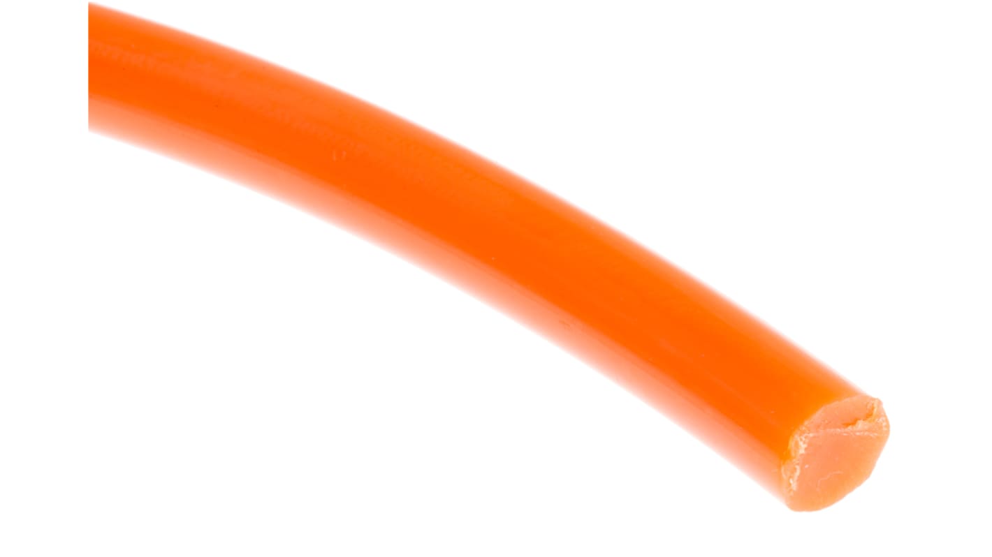 RS PRO 5m 8mm diameter Orange Round Polyurethane Belt for use with 48mm minimum pulley diameter