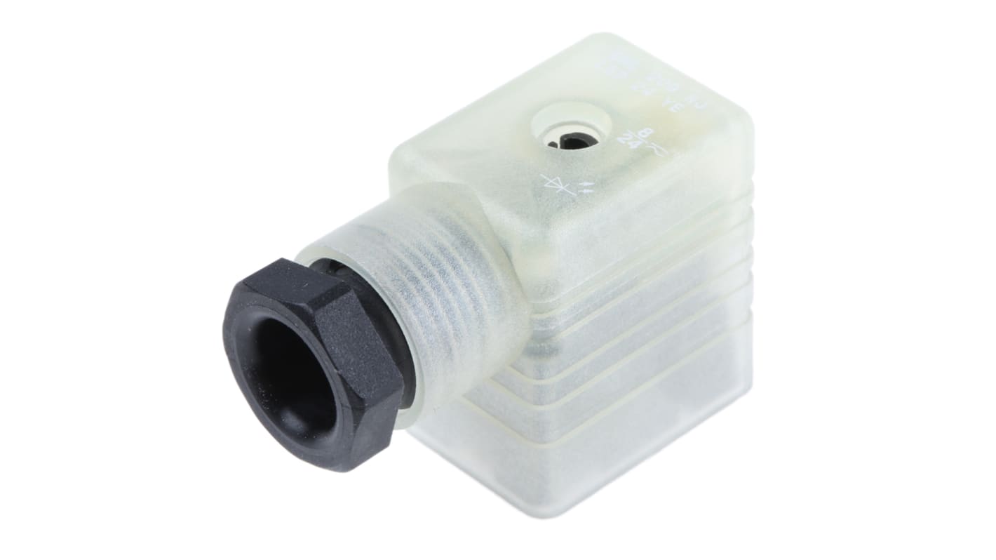 Hirschmann GML 2P+E DIN 43650 B, Female Solenoid Valve Connector with Indicator Light, 24 V ac/dc Voltage