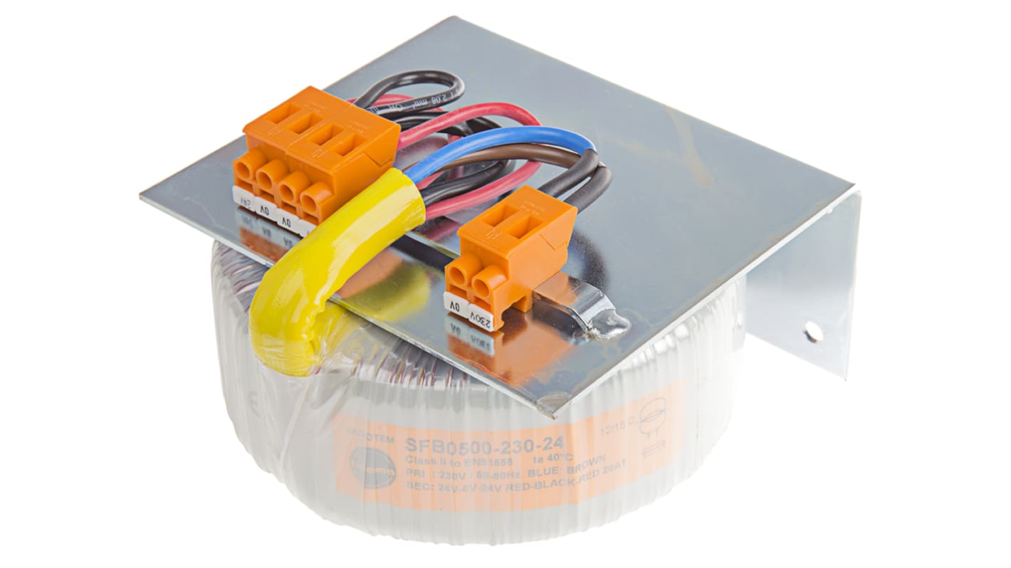 Nuvotem Talema 230V ac, ±24V ac Toroidal Transformer, 500VA 1 Output