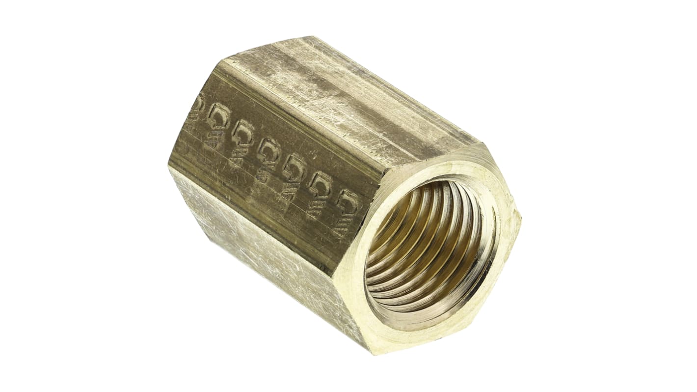 Legris Brass Pipe Fitting, Straight Threaded Coupler, Female G 1/4in to Female G 1/4in