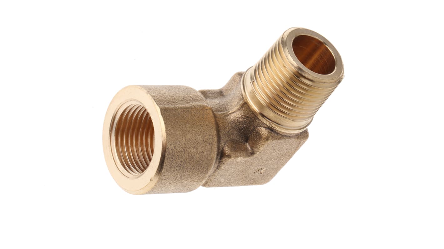 Legris Brass Pipe Fitting, 90° Threaded Elbow, Male R 3/8in to Female G 3/8in