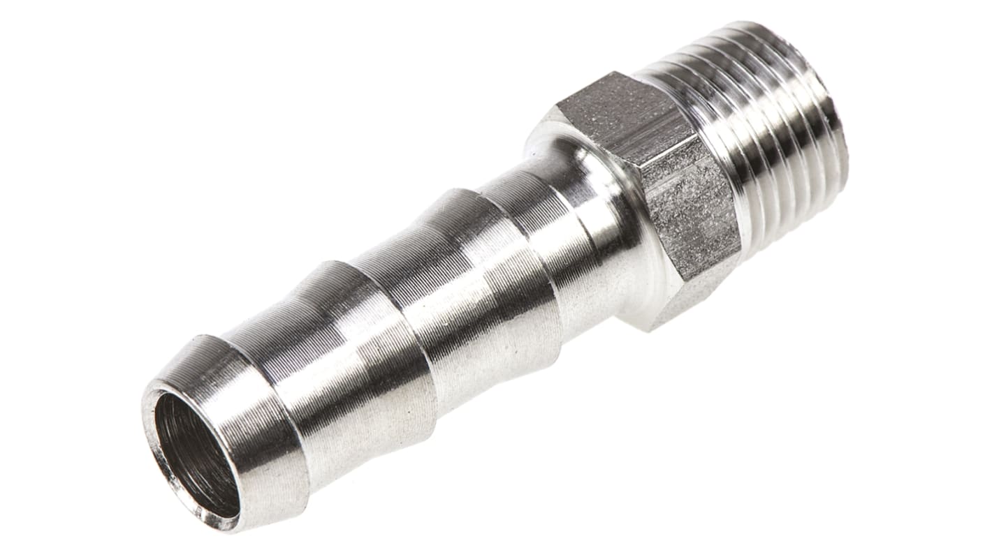 Legris Edelstahl-Rohrverschraubung Gewinde-Schlauchnippel Edelstahl Gerade, R 1/8Zoll