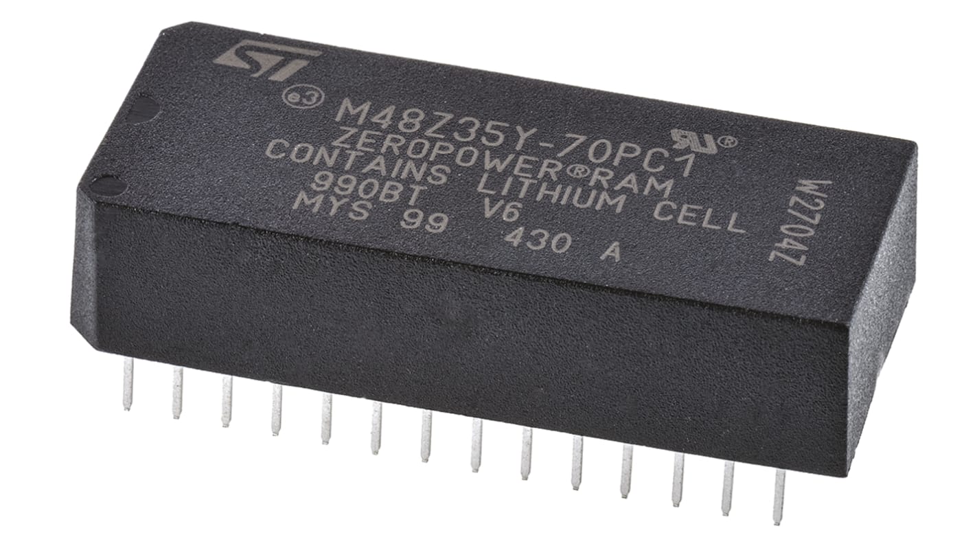 STMicroelectronics 256kbit 70ns NVRAM, 28-Pin PCDIP, M48Z35Y-70PC1