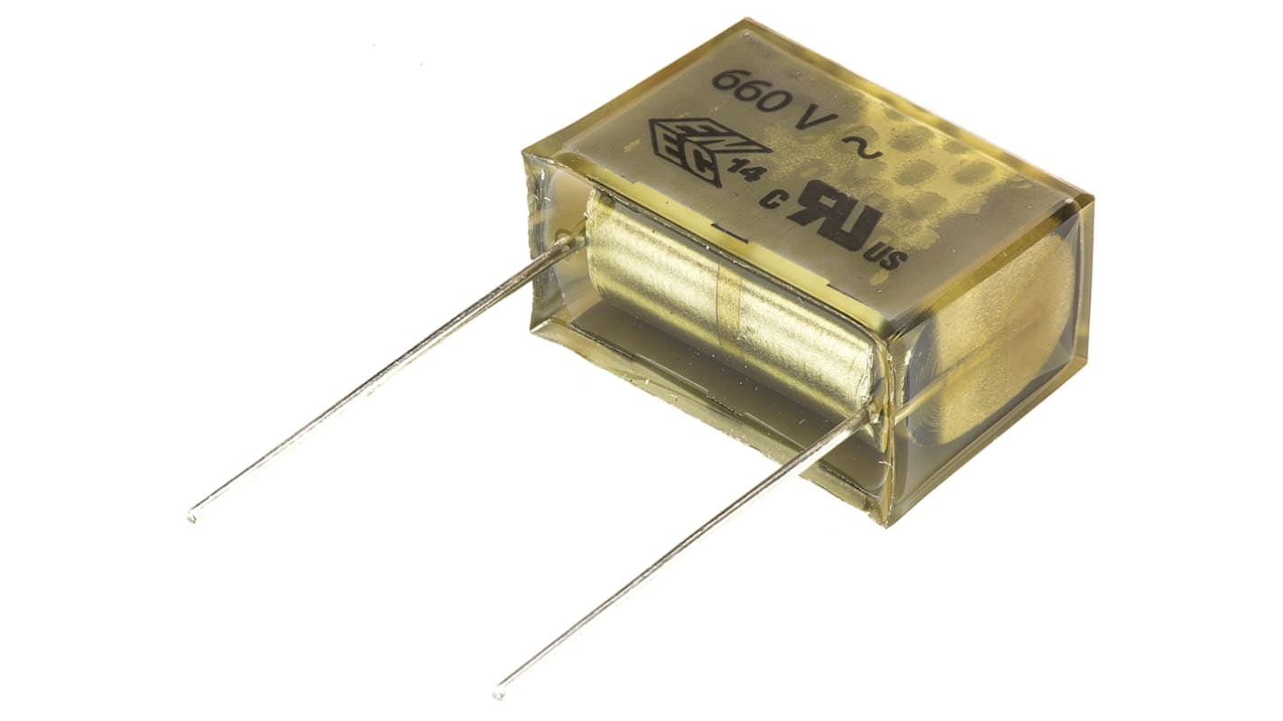 KEMET PME261 Paper Capacitor, 660 V ac, 1500V dc, ±20%, 100nF, Through Hole
