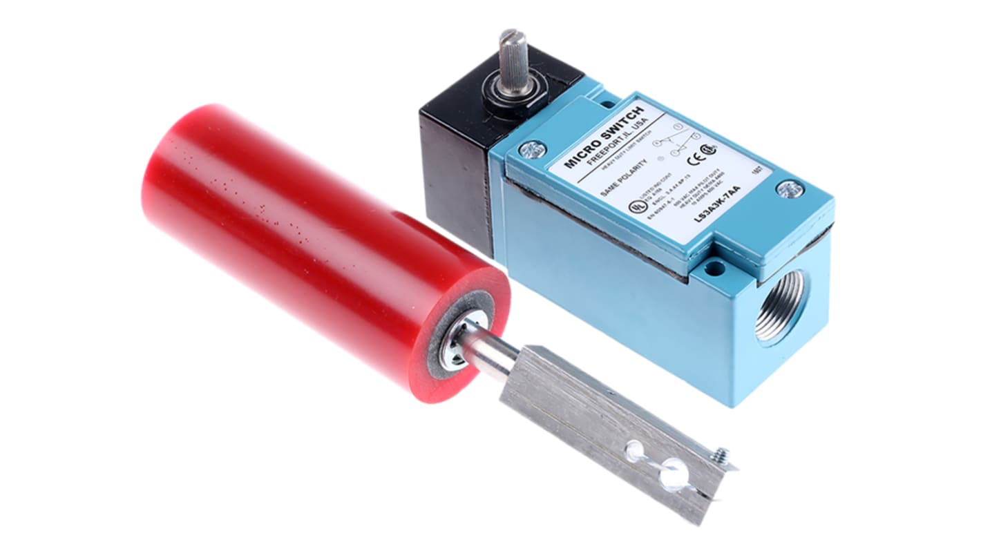 Honeywell HDLS Series Roller Lever Limit Switch, NO/NC, IP67, SPDT, Die Cast Zinc Housing, 600V ac Max, 10A Max
