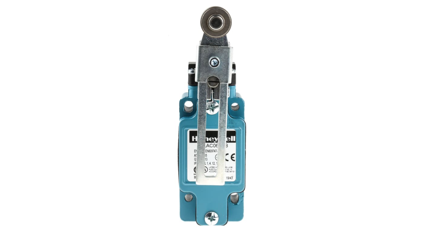 Honeywell GLA Series Adjustable Roller Lever Limit Switch, 2NC, IP67, DPST, Die Cast Zinc Housing, 500V ac Max, 10A Max