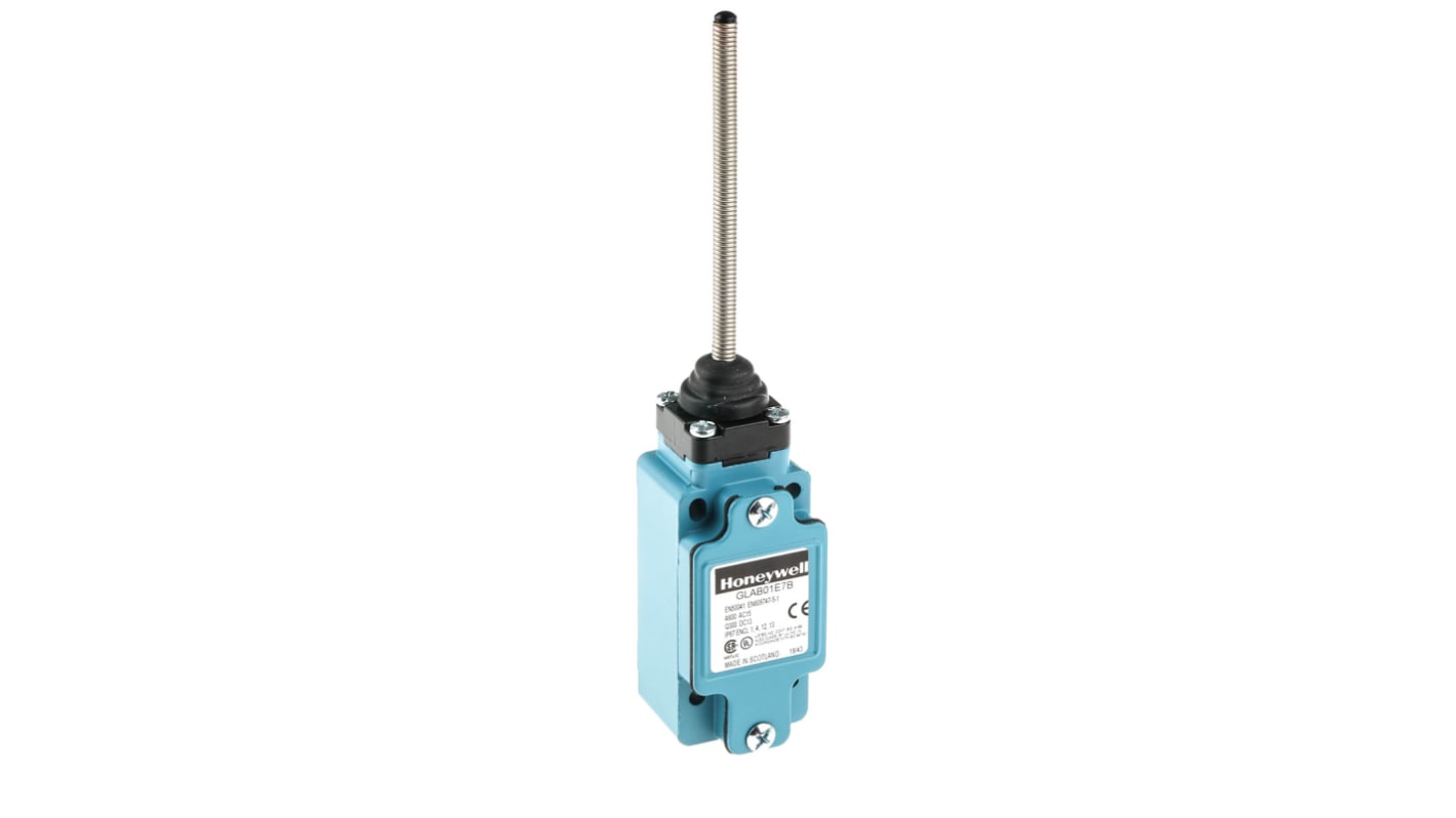 Honeywell GLA Endschalter, Spulenfeder, 1-poliger Wechsler, Schließer/Öffner, IP 67, Zinkdruckguss, 6A Anschluss PG13.5