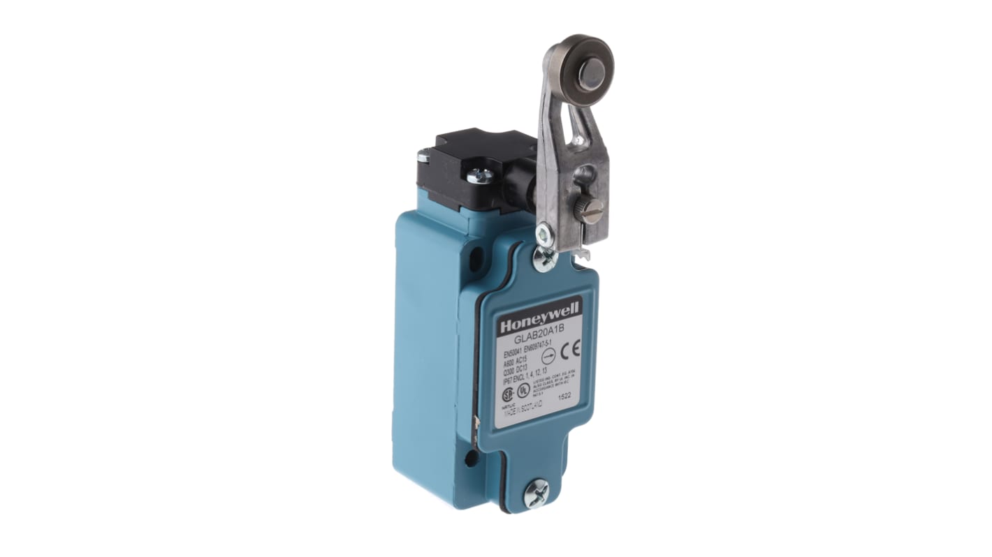 Honeywell GLA Series Roller Lever Limit Switch, 2NO/2NC, IP67, DPDT, Die Cast Zinc Housing, 600V ac Max, 6A Max