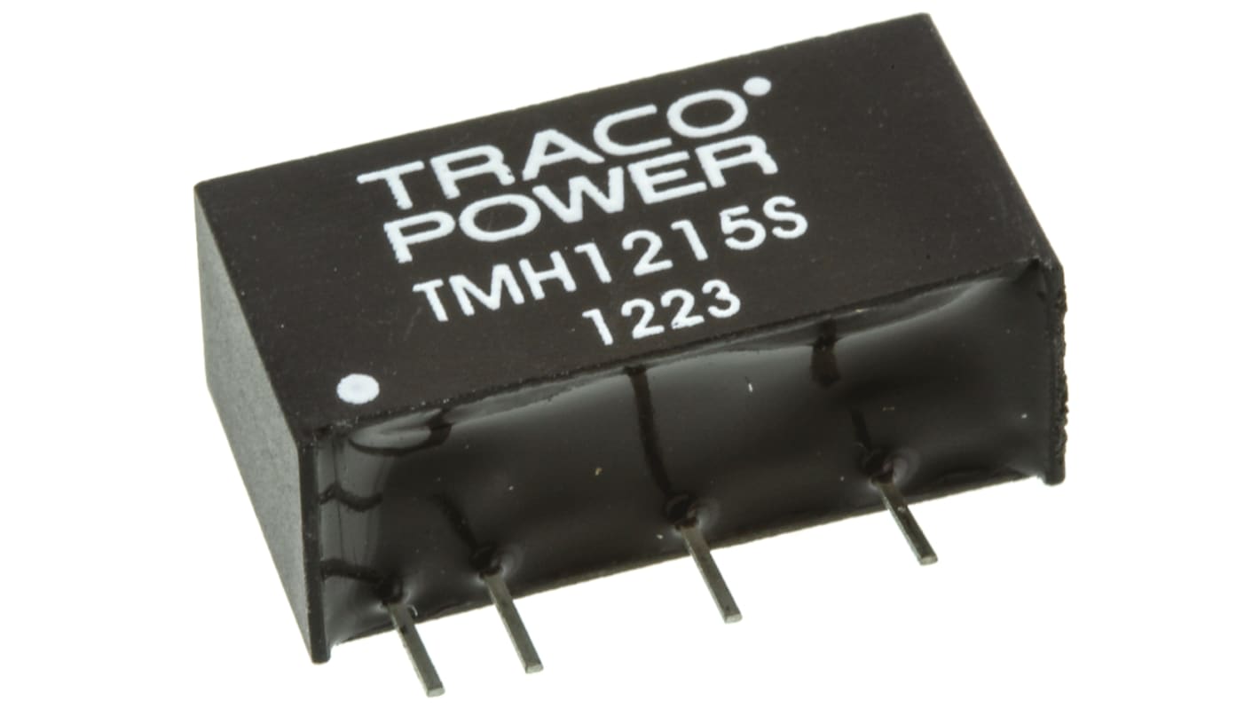 TRACOPOWER TMH DC-DC Converter, 15V dc/ 130mA Output, 10.8 → 13.2 V dc Input, 2W, Through Hole, +85°C Max Temp