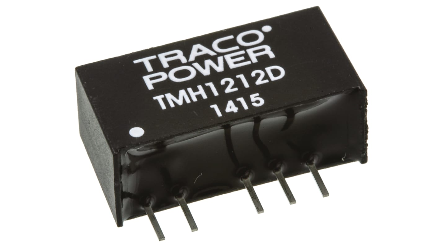 TRACOPOWER TMH DC-DC Converter, ±12V dc/ ±80mA Output, 10.8 → 13.2 V dc Input, 2W, Through Hole, +85°C Max Temp