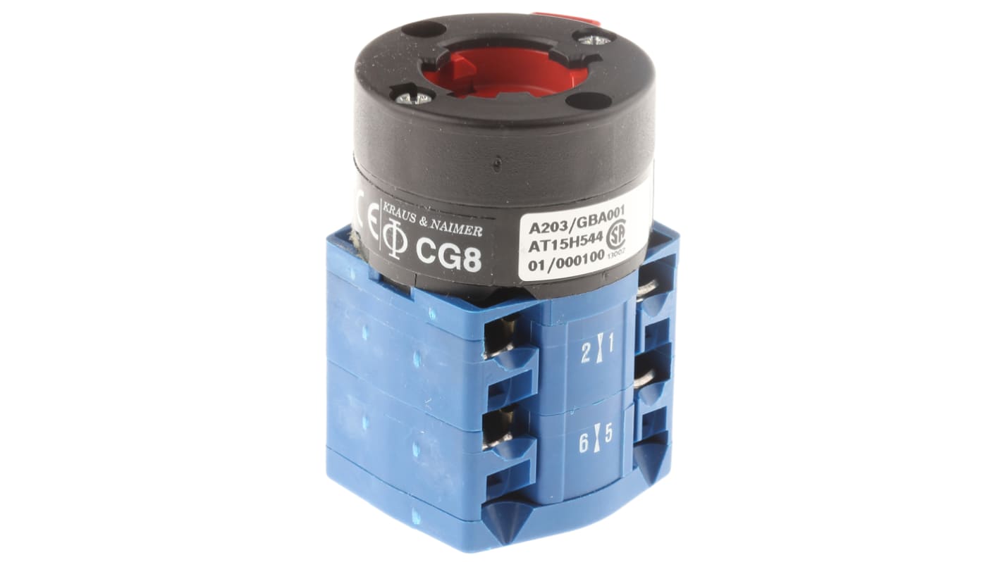 Kraus & Naimer, 4P 2 Position 60° On-Off Cam Switch, 20A