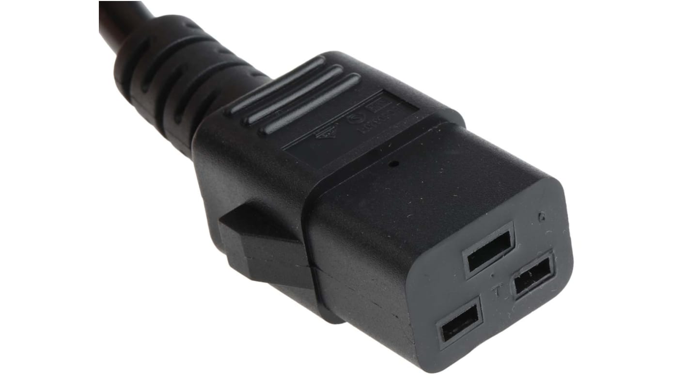 RS PRO IEC C19 Socket to Unterminated Socket Power Cord, 2m