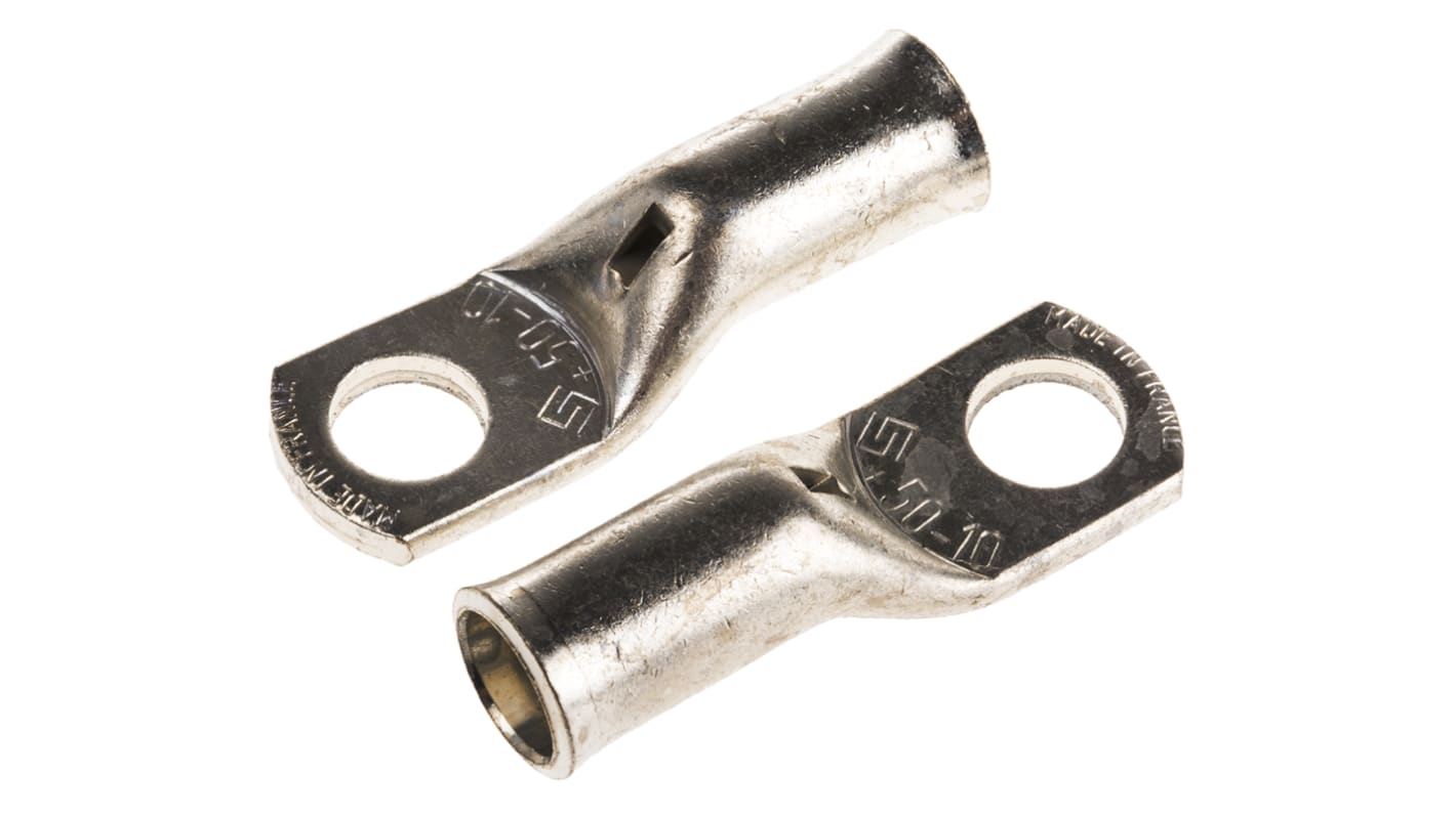 TE Connectivity, XCT Uninsulated Ring Terminal, 10mm Stud Size, 50mm² to 50mm² Wire Size