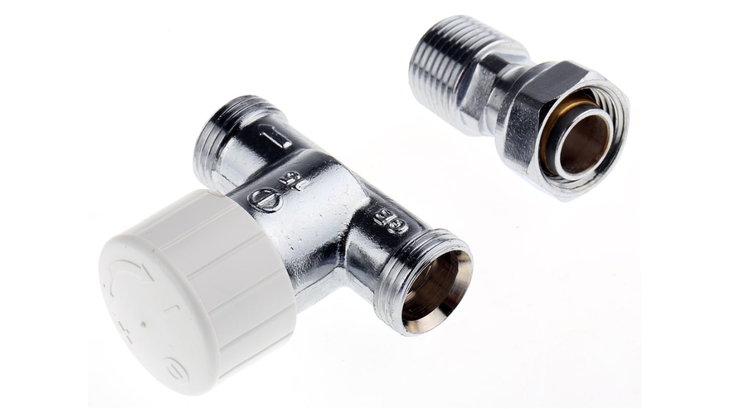 INVENSYS CLIMATE CONTROLS Chrome Plated Brass 1/2 in BSP to 1/2 in BSP Thermostatic Radiator Valve