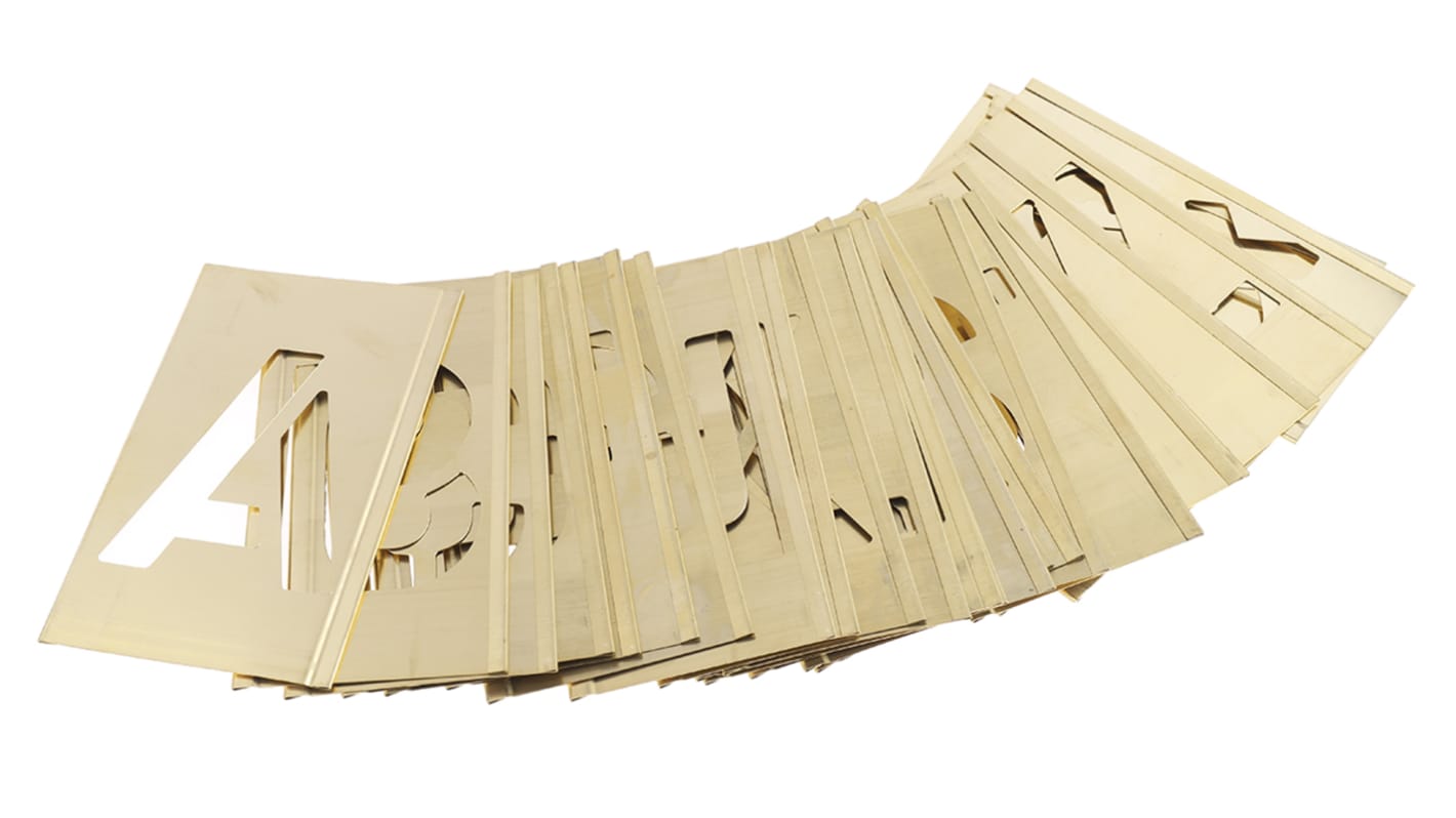AT Brown 30 Piece Brass Stencil Letters, 51mm Character Height