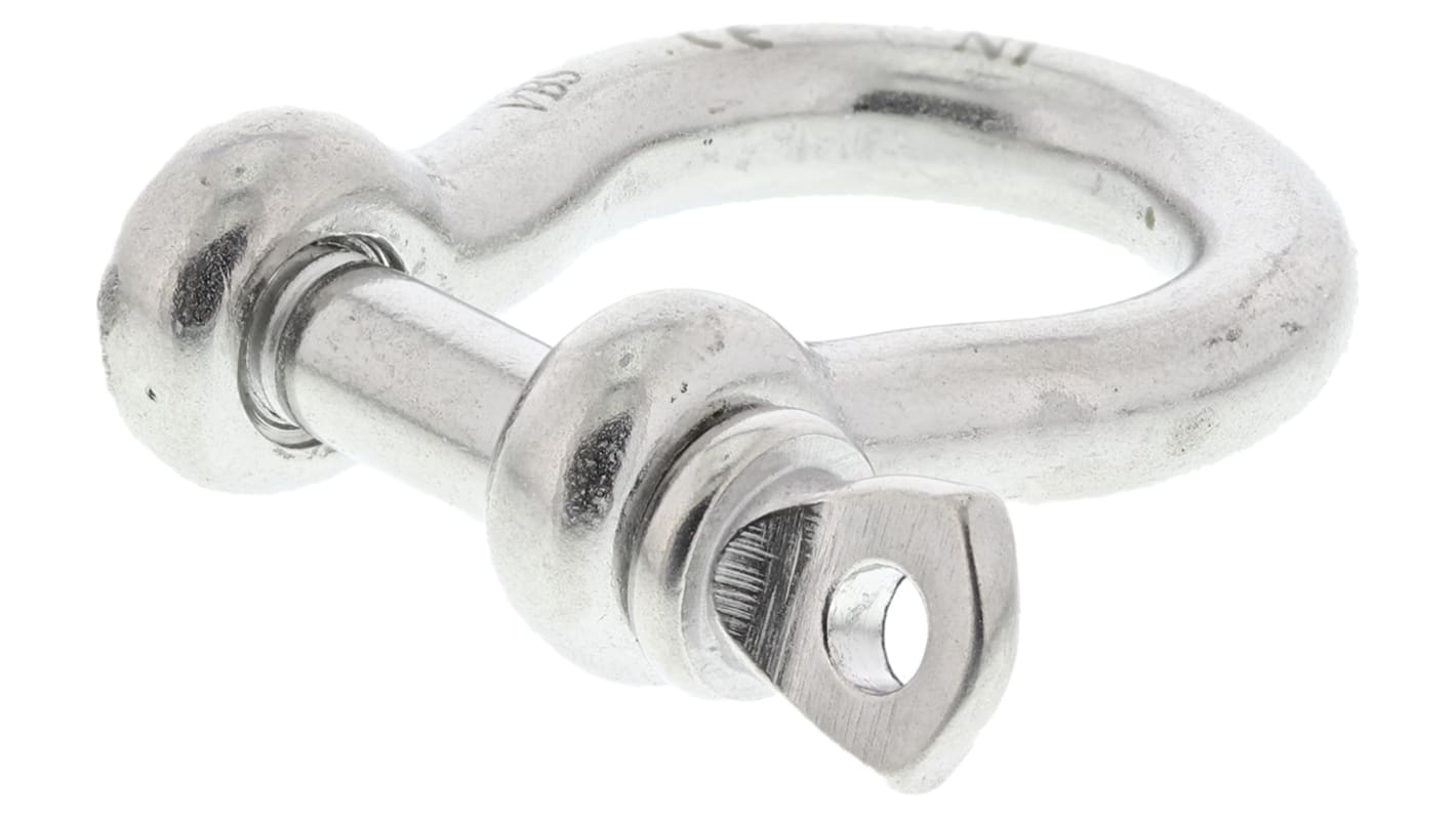 RS PRO 不锈钢弓形卸扣, 螺栓销, 0.12t安全负荷, 扣体直径5mm, 开口宽10mm, 横销直径5mm