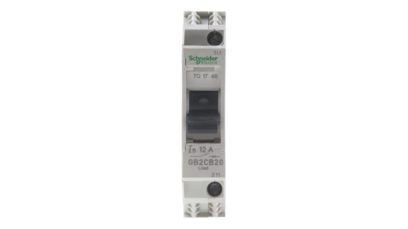 Schneider Electric Thermal Circuit Breaker - GB2 Single Pole 277V ac Voltage Rating DIN Rail Mount, 12A Current Rating