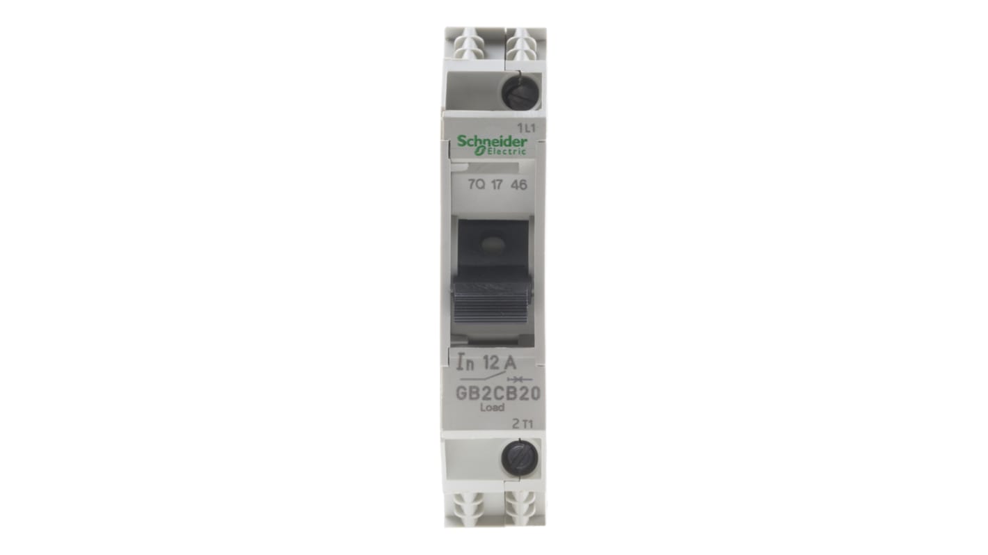 Schneider Electric Thermal Circuit Breaker - GB2  Single Pole 277V ac Voltage Rating DIN Rail Mount, 12A Current Rating
