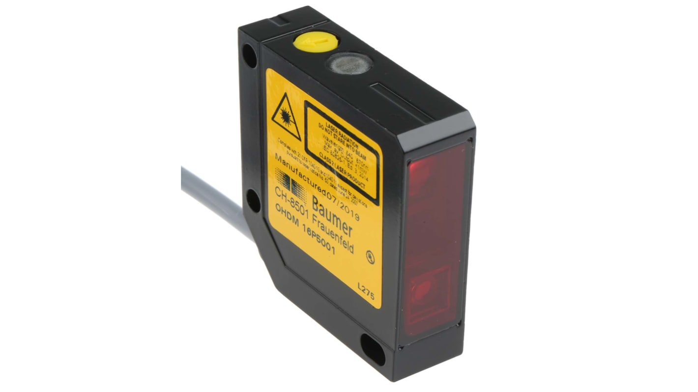 Rs-Online Sensore fotoelettrico Rettangolare Baumer a diffusione rilevamento 25 → 300 mm uscita PNP