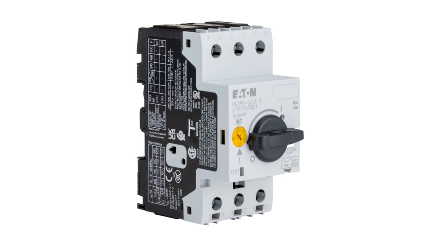 Interruttore automatico del motore Eaton, 690 V c.a., 0,4 → 0,63 A