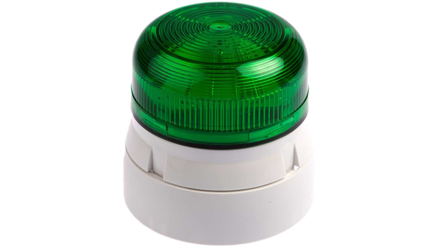 Klaxon Flashguard QBS Series Green Flashing Beacon, 12 V dc, 24 V dc, Surface Mount, Xenon Bulb