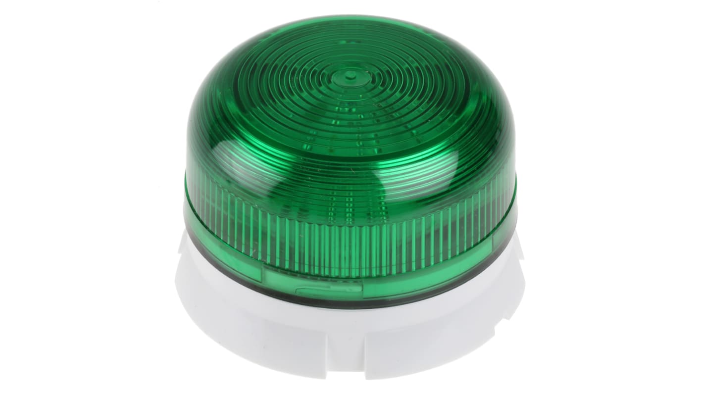 Klaxon Flashguard QBS Series Green Flashing Beacon, 12 V dc, 24 V dc, Surface Mount, Xenon Bulb