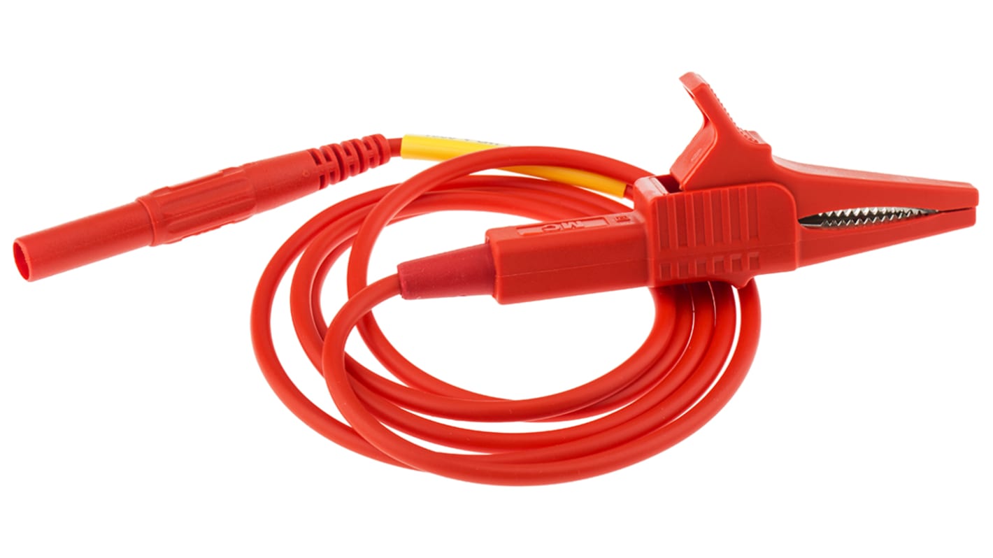 Staubli, 15A, 1000V ac, Red, 1m Lead Length
