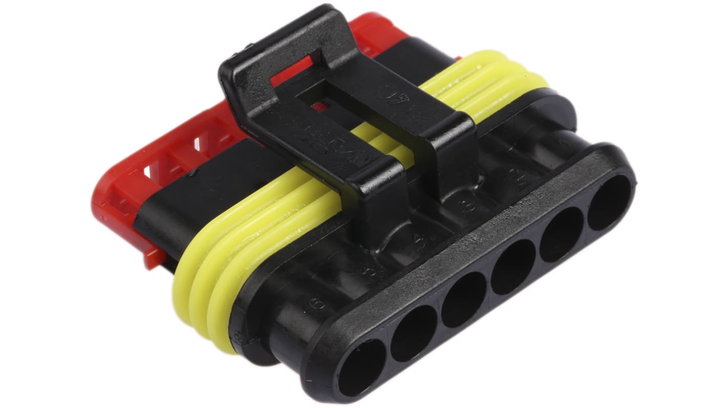 Corpo connettore automotive TE Connectivity, Femmina, 6 vie, file, Montaggio su cavo