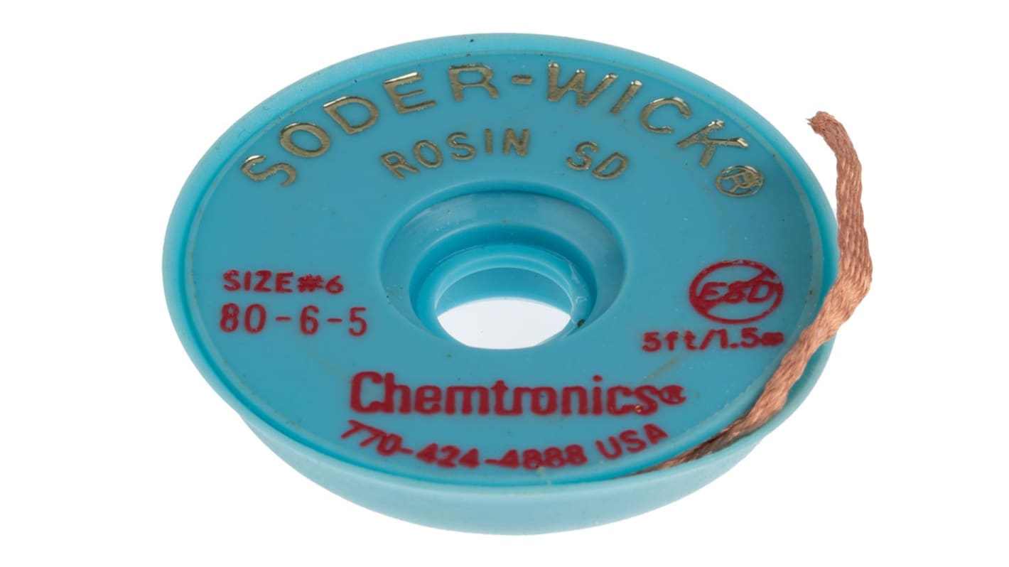 Chemtronics 1.5m Desoldering Braid, Width 5.3mm