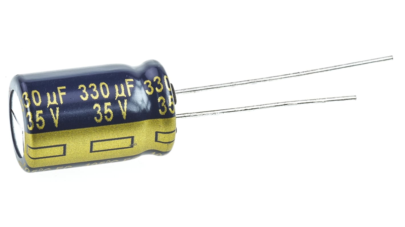 Panasonic FC, THT Aluminium-Elektrolyt Kondensator 330μF ±20% / 35V dc, Ø 10mm x 16mm, bis 105°C