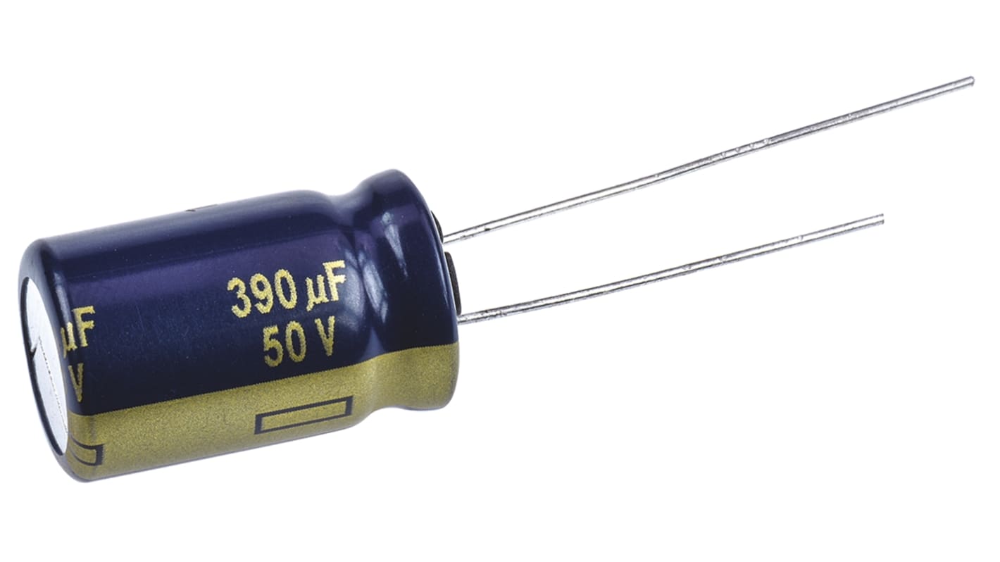 Panasonic 390μF Electrolytic Capacitor 50V dc, Through Hole - EEUFC1H391