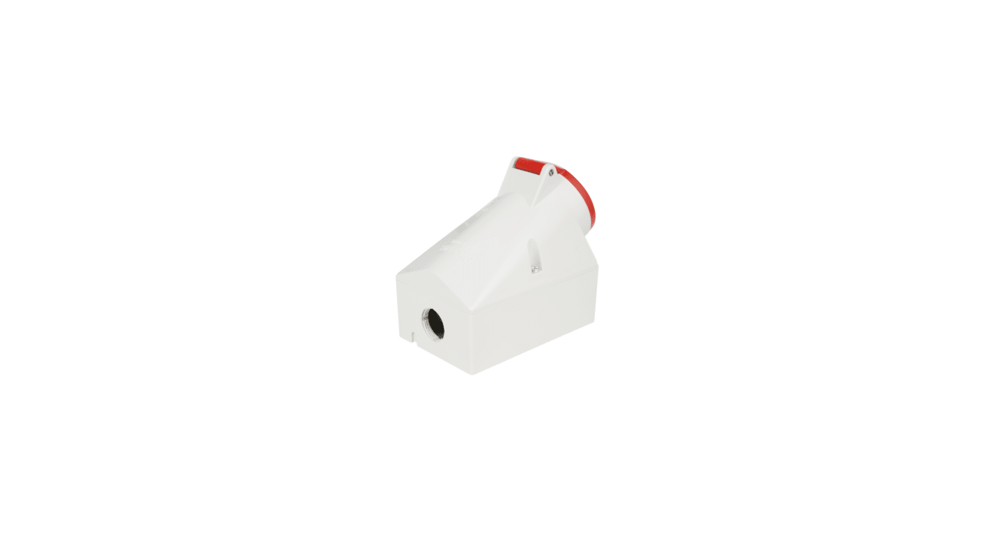 MENNEKES IP44 Red Wall Mount 7P Right Angle Industrial Power Socket, Rated At 16A, 415 V