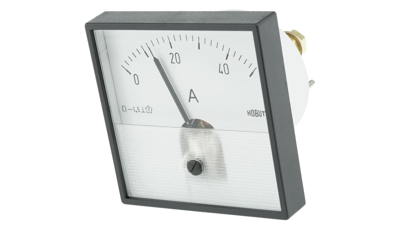 Ampèremètre analogique de panneau V c.c. HOBUT série PD72MC, Echelle 0/50A Direct Connected DC, 72mm x 72mm