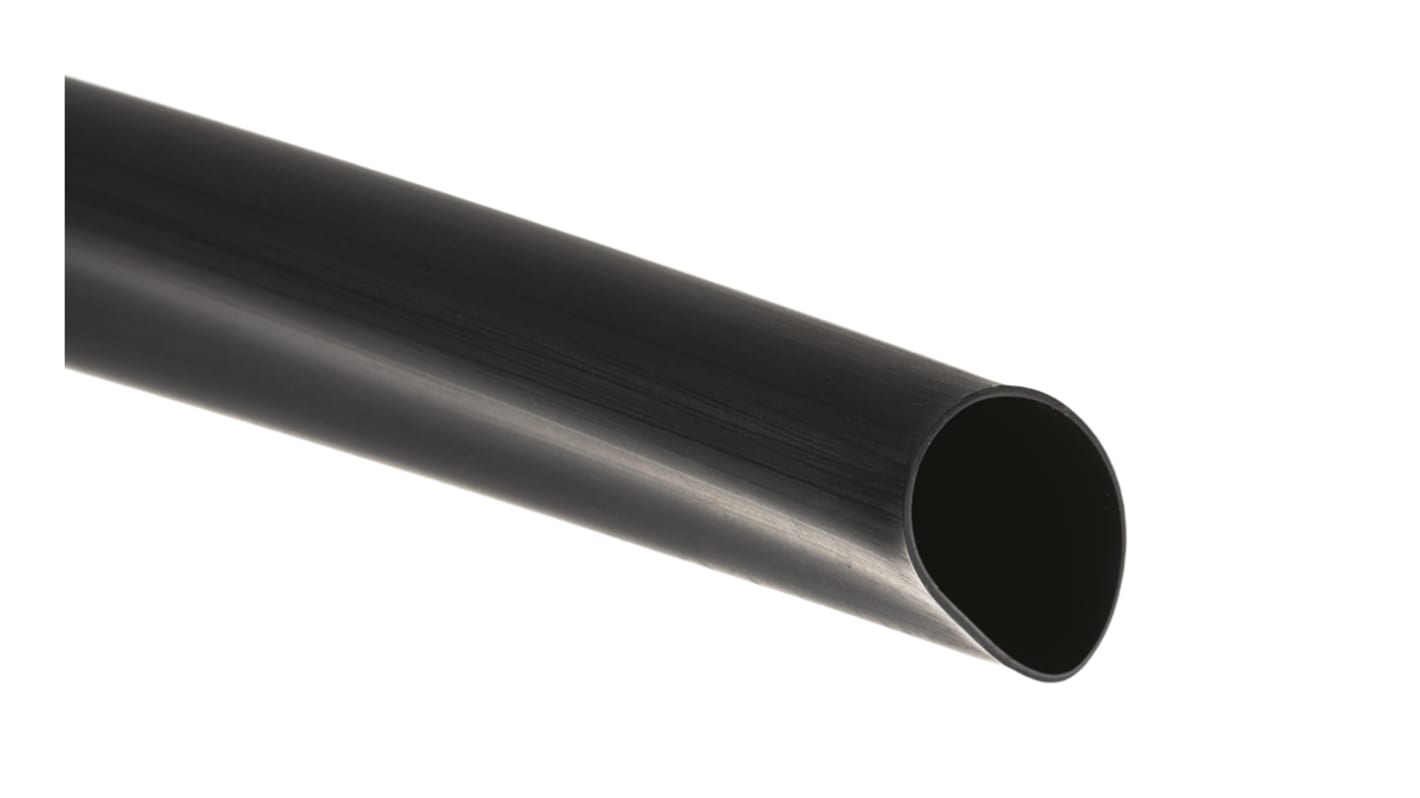 TE Connectivity Adhesive Lined Heat Shrink Tubing, Black 24mm Sleeve Dia. x 1.2m Length 3:1 Ratio, ATUM Series