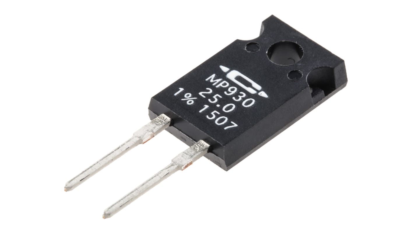 Caddock 功率电阻, 25Ω, 30W, ±1%容差, -20 → +80ppm/°C, TO-220, MP930系列