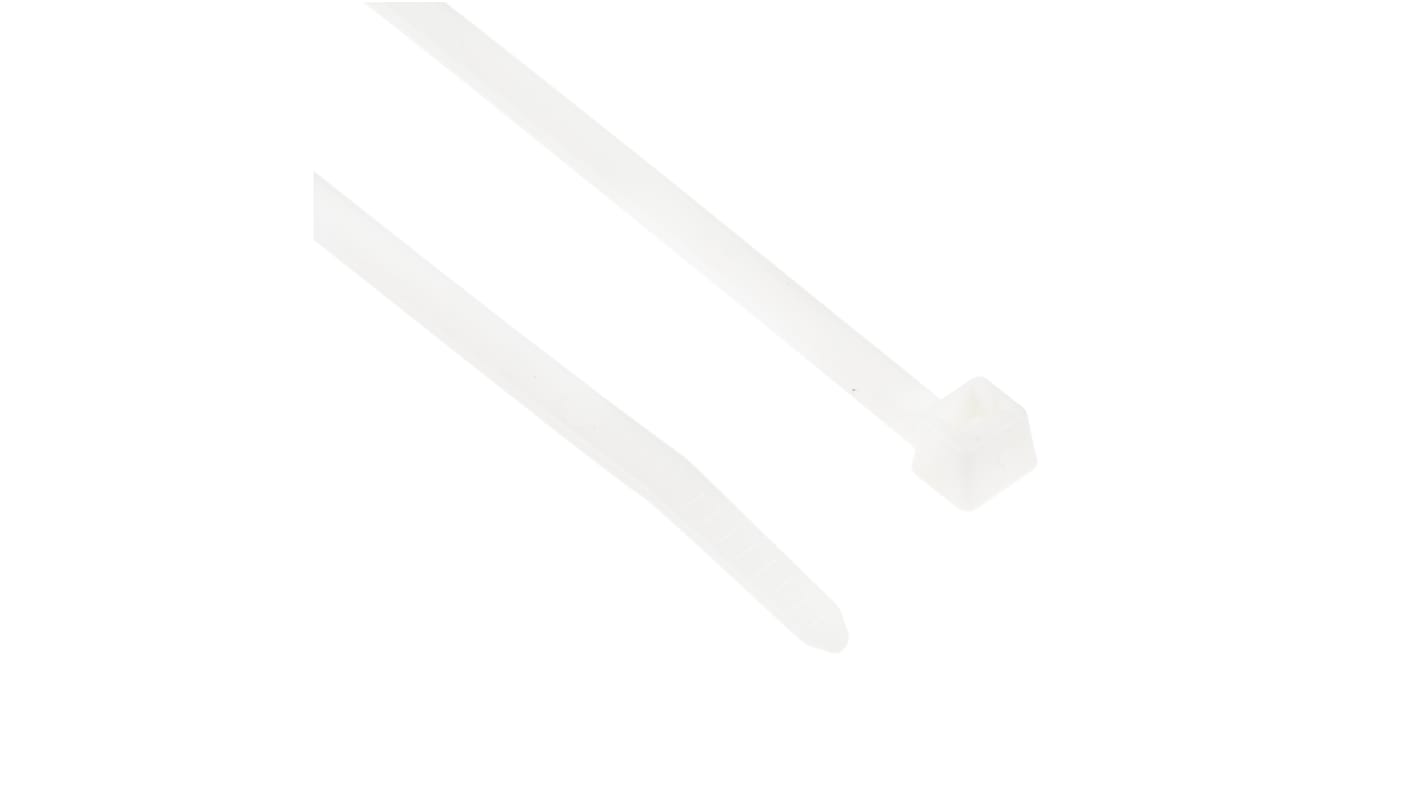 HellermannTyton Cable Tie, 200mm x 4.6 mm, White Polyamide 6.6 (PA66), Pk-100