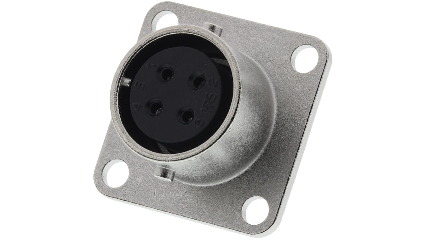 Hirose Circular Connector, 4 Contacts, Panel Mount, Miniature Connector, Socket, Female, RM Series