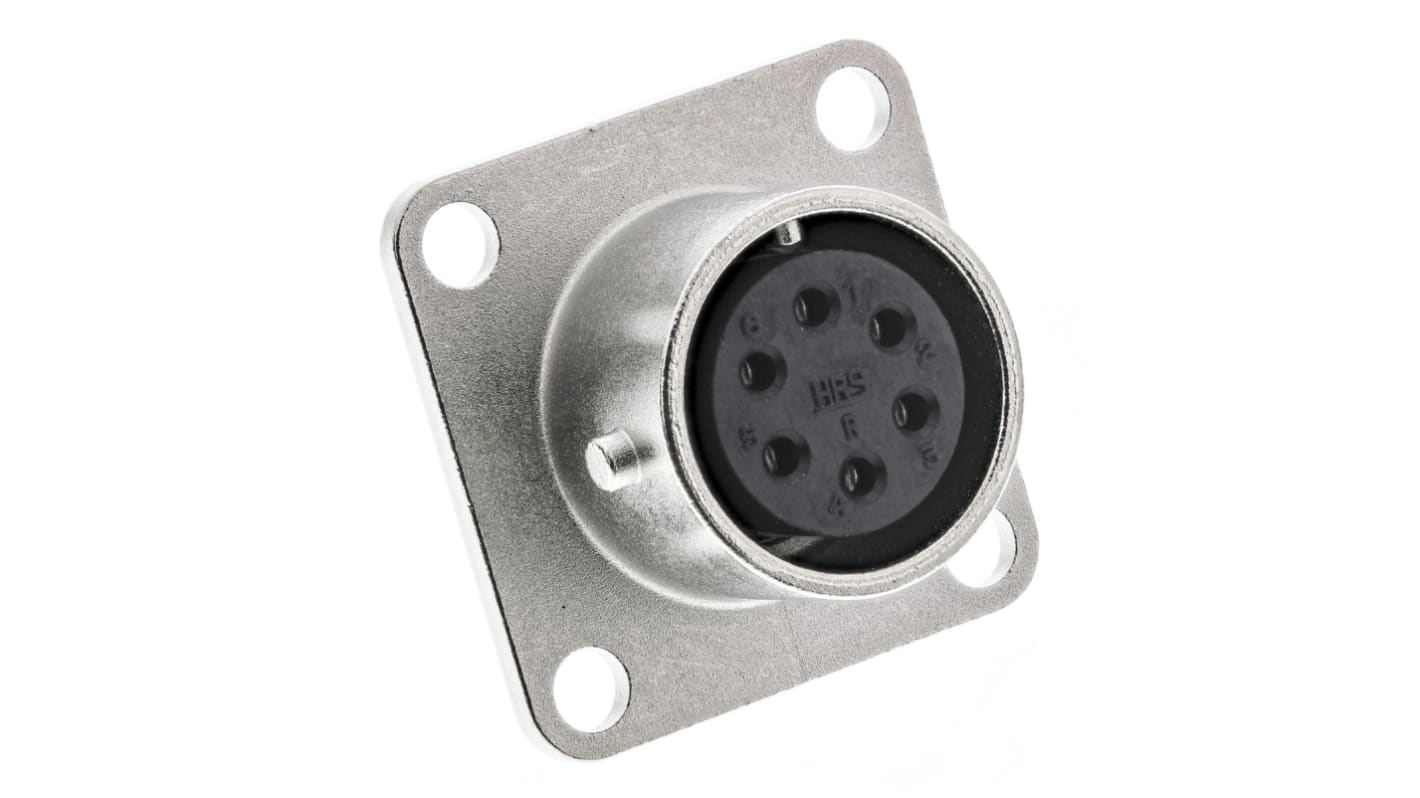 Hirose Circular Connector, 6 Contacts, Panel Mount, Miniature Connector, Socket, Female, RM Series