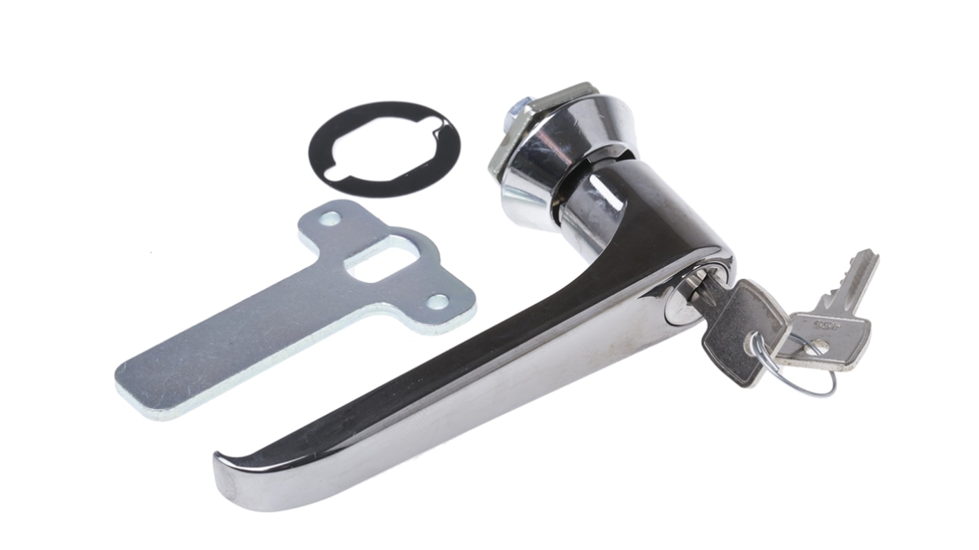 Euro-Locks a Lowe & Fletcher group Company 机柜锁, L形把手, 把手长105mm, 镀铬表面