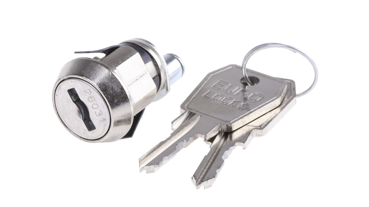 Serratura per cassettiera con Chiave Euro-Locks a Lowe & Fletcher group Company, foro 19.1 x 16.6mm, spessore pann. 0.8