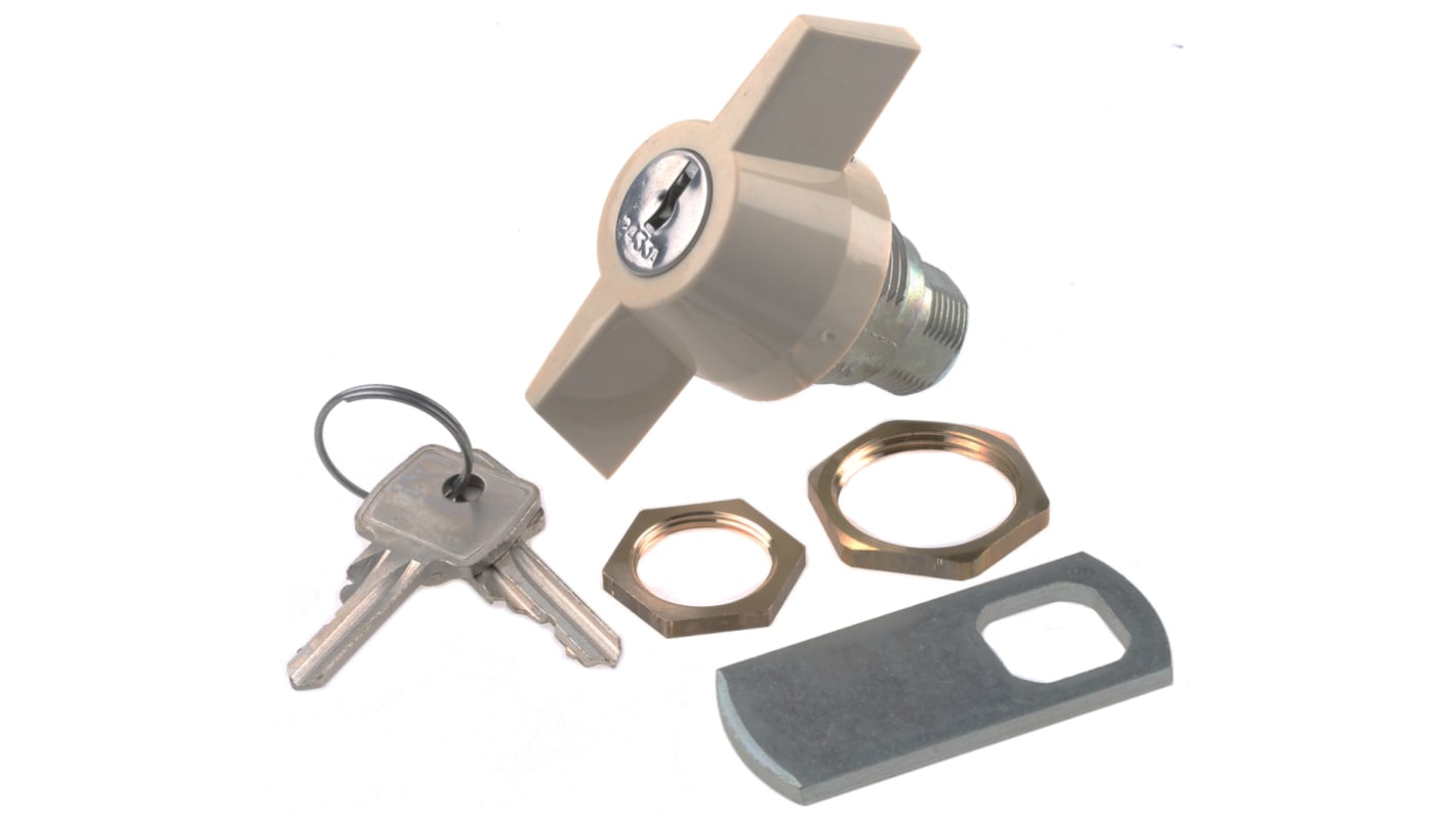 Euro-Locks a Lowe & Fletcher group Company Camlock, 13.2mm Panel-to-Tongue, 22.3 x 19.2mm Cutout, Key Unlock