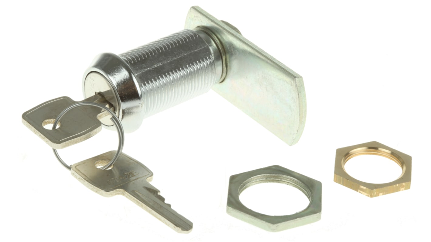 Euro-Locks a Lowe & Fletcher group Company Camlock, 32.7mm Panel-to-Tongue, 20.1 x 17.6mm Cutout, Key Unlock