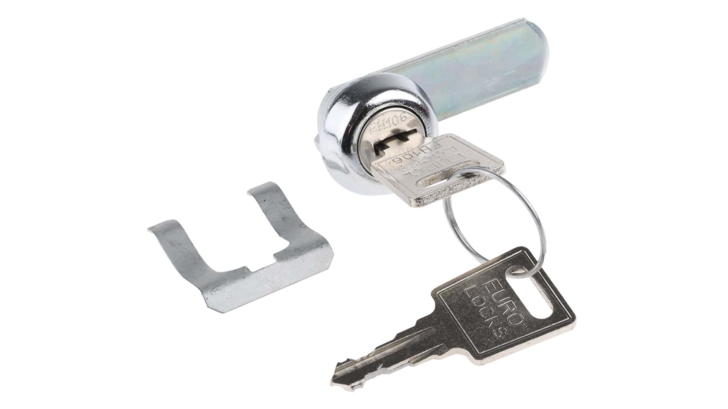 Euro-Locks a Lowe & Fletcher group Company Camlock, 9.5mm Panel-to-Tongue, 20.3 x 17.7mm Cutout, Key Unlock